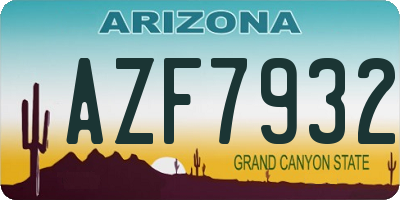 AZ license plate AZF7932