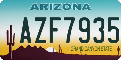 AZ license plate AZF7935