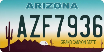 AZ license plate AZF7936