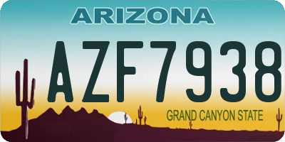 AZ license plate AZF7938