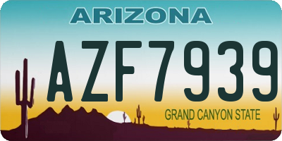 AZ license plate AZF7939