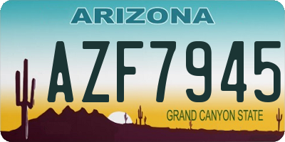 AZ license plate AZF7945