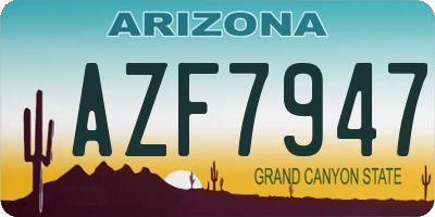 AZ license plate AZF7947
