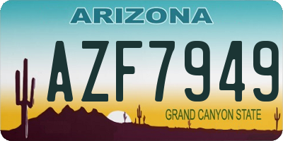 AZ license plate AZF7949
