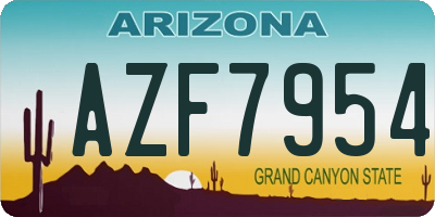 AZ license plate AZF7954