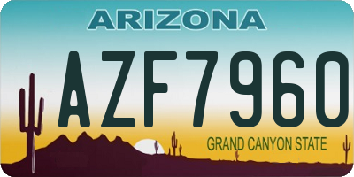 AZ license plate AZF7960