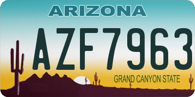 AZ license plate AZF7963