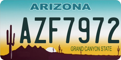 AZ license plate AZF7972