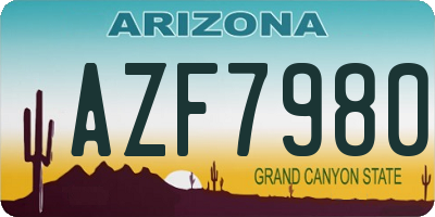 AZ license plate AZF7980
