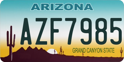 AZ license plate AZF7985