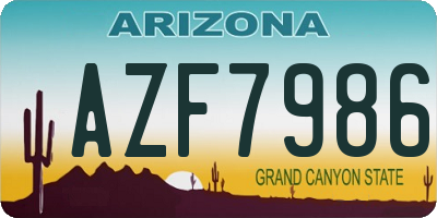 AZ license plate AZF7986