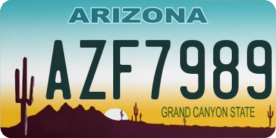 AZ license plate AZF7989