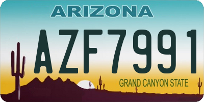 AZ license plate AZF7991