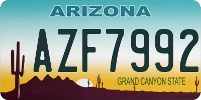 AZ license plate AZF7992