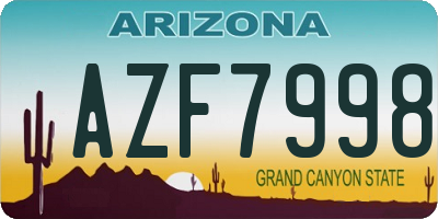 AZ license plate AZF7998