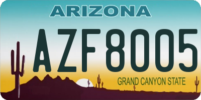 AZ license plate AZF8005