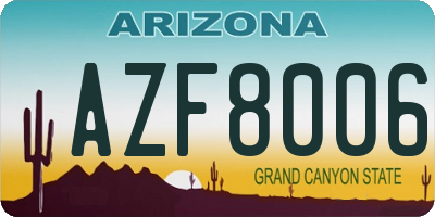 AZ license plate AZF8006