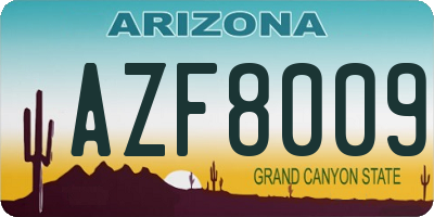 AZ license plate AZF8009