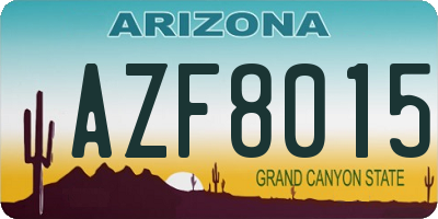 AZ license plate AZF8015