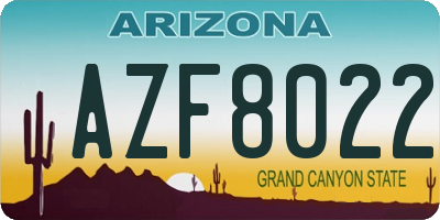 AZ license plate AZF8022