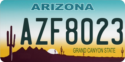 AZ license plate AZF8023