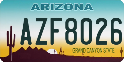 AZ license plate AZF8026