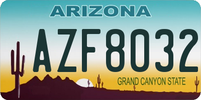 AZ license plate AZF8032