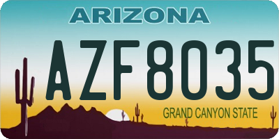 AZ license plate AZF8035