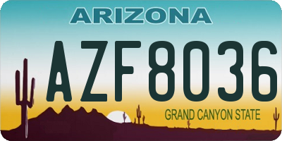 AZ license plate AZF8036