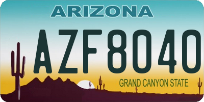 AZ license plate AZF8040