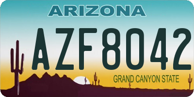 AZ license plate AZF8042