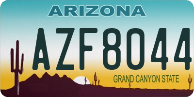 AZ license plate AZF8044