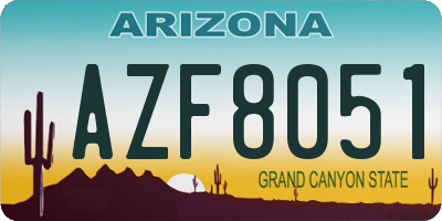 AZ license plate AZF8051