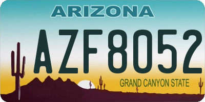 AZ license plate AZF8052