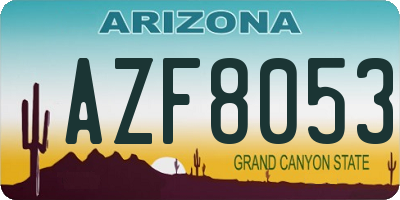 AZ license plate AZF8053