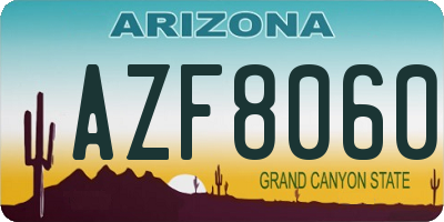 AZ license plate AZF8060