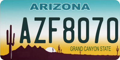 AZ license plate AZF8070