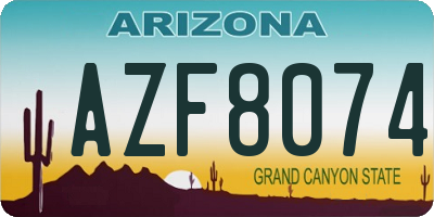 AZ license plate AZF8074