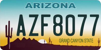 AZ license plate AZF8077