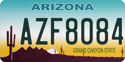 AZ license plate AZF8084