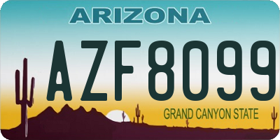 AZ license plate AZF8099