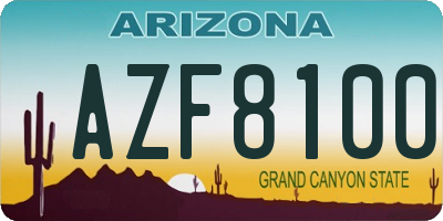 AZ license plate AZF8100