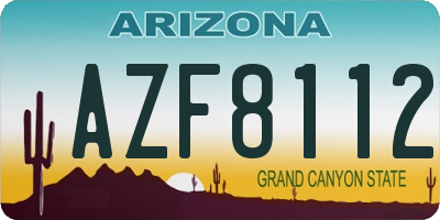 AZ license plate AZF8112