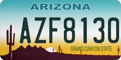 AZ license plate AZF8130