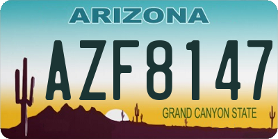 AZ license plate AZF8147