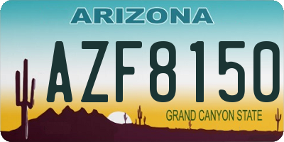 AZ license plate AZF8150