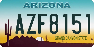 AZ license plate AZF8151