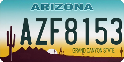 AZ license plate AZF8153