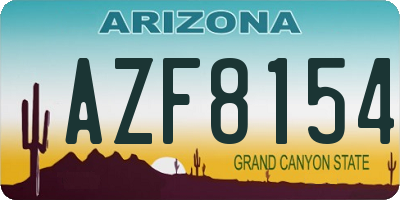 AZ license plate AZF8154