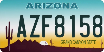 AZ license plate AZF8158